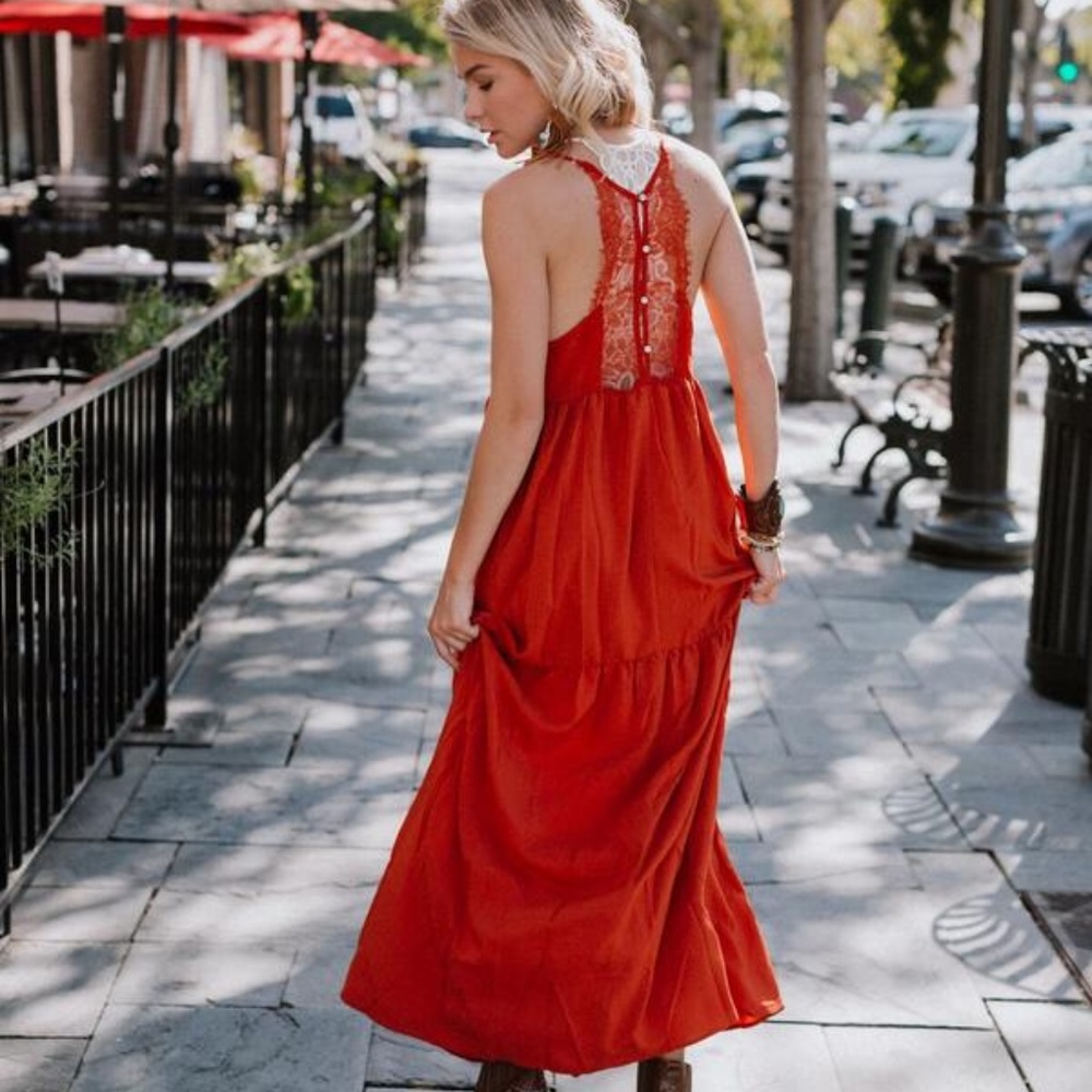 NWOT FANCY THIS TIERED SLIP MAXI DRESS - Picture 3 of 4